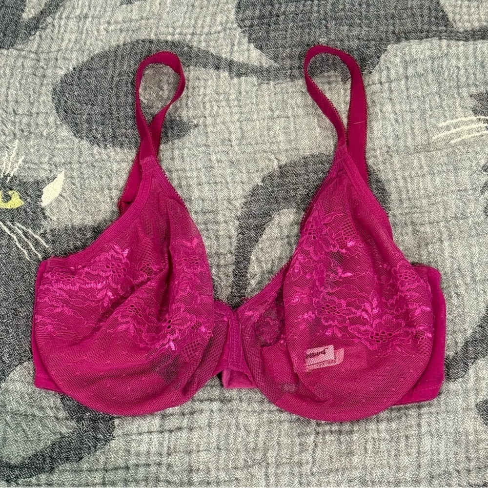 Gossard glossies Pink Lace Underwire unlined Bra 30h